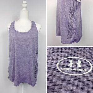 Under Armour Heatgear Purple Loose Fit Activewear Tank Top Size Large